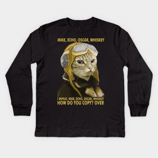 M.E.O.W. Mike Echo Oscar Whiskey Kids Long Sleeve T-Shirt